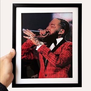 8.5x11” framed print of my Nipsey Hussle painting